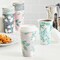 4 Pastel Designs 24 Pack Floral Paper Coffee Cups with Lids - Disposable To-Go Drinkware for Birthday Parties, Wedding Receptions, and Baby Showers - Coffee Cup 16 Oz